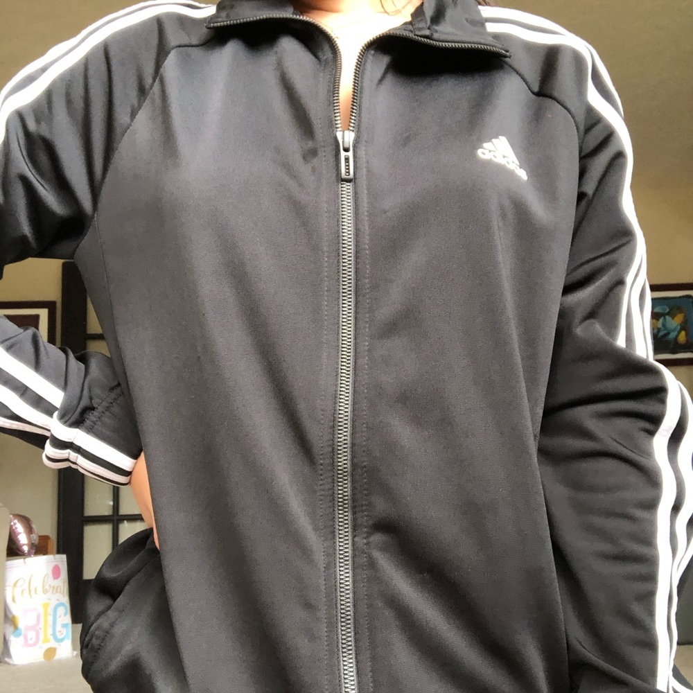 Black Adidas track jacket